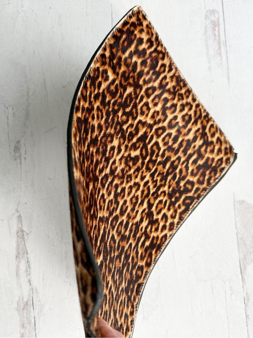 Mark & Graham • Leopard Calf Hair Zip Flat Pouch Clutch - Picture 13 of 14